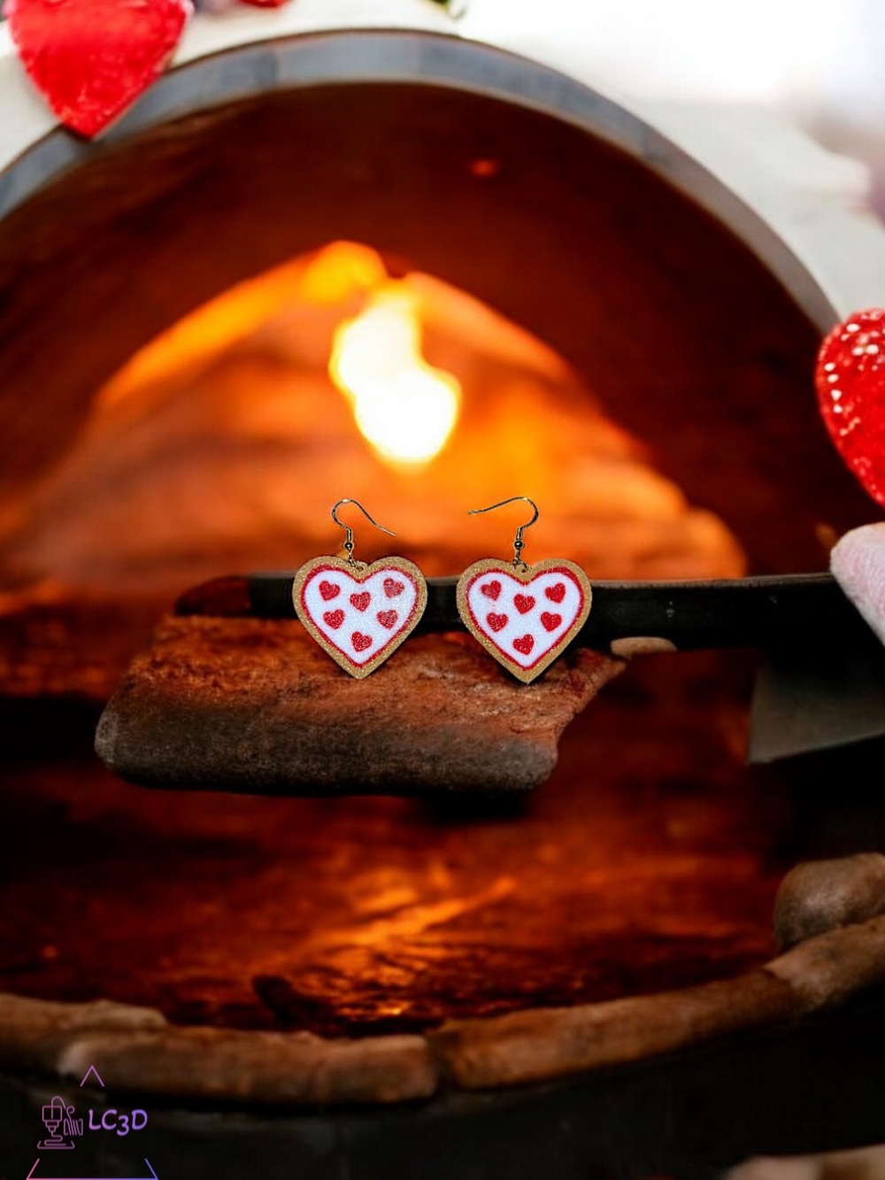 I Love Pizza Heart Earrings